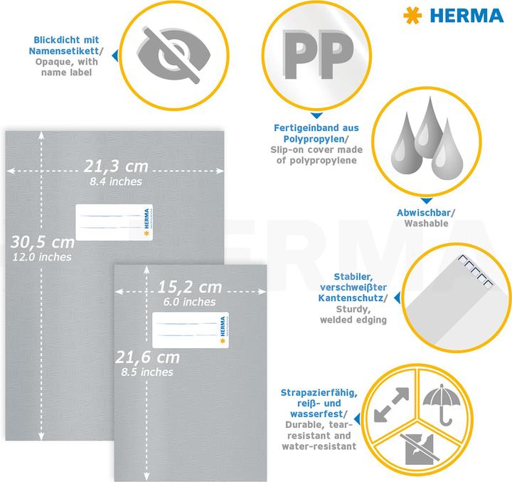 Actual product image HERMA Booklet protector A5 covered grey (A5)