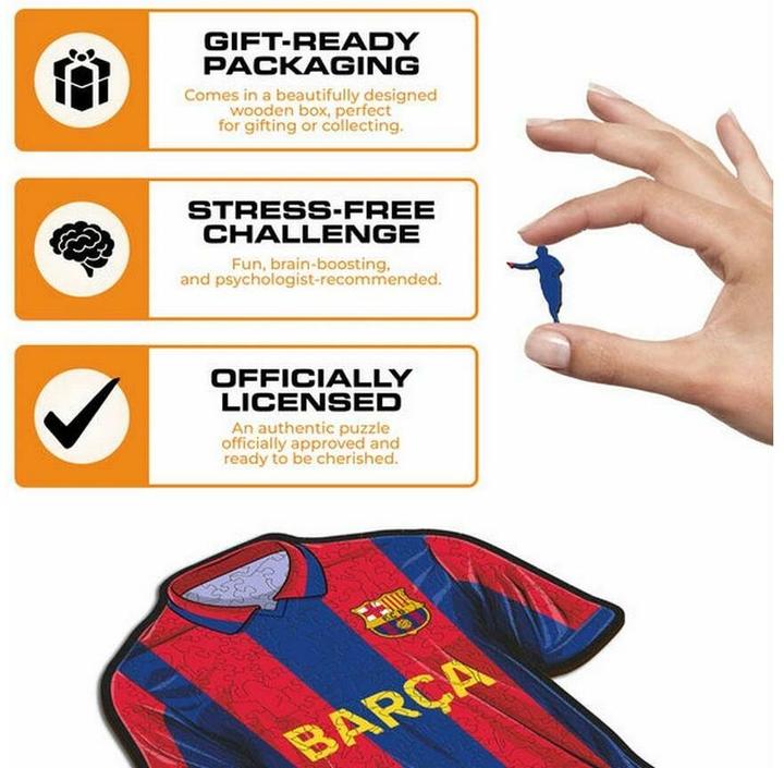 Produktbild Iconic FC Barcelona - Trikot - Holz Puzzle Grösse S (150 Teile) (150 Teile)