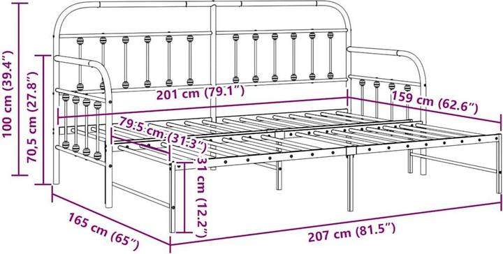 Image du produit vidaXL Tagesbettrahmen (80 x 200 cm)