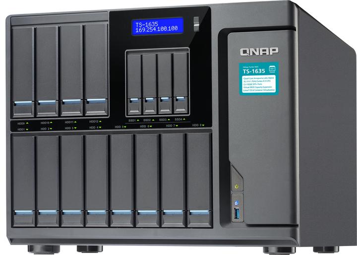 Produktbild QNAP TS-1635-4G, 16-Bay, SATA DDR3, RAID 0, 1, 5, 6, 10, Tower (0 TB)