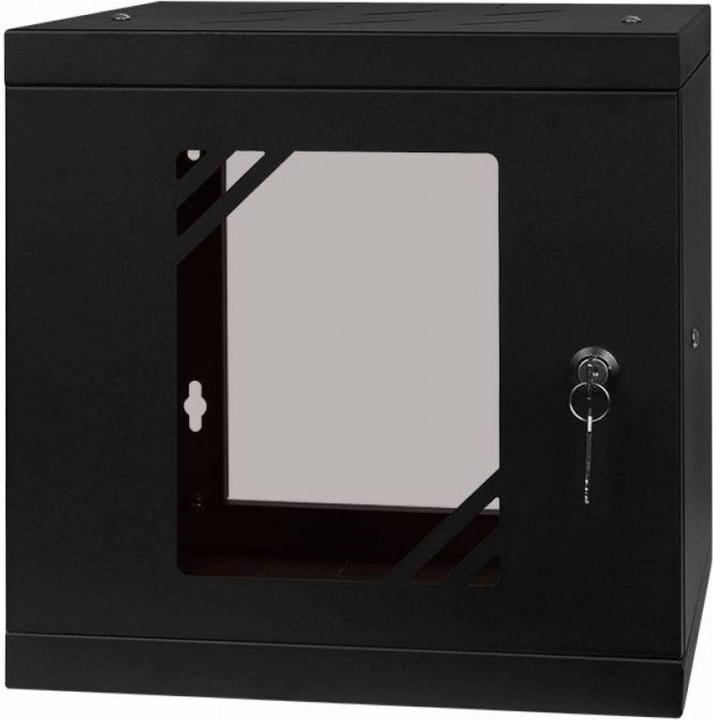 Actual product image Stalflex Rack Cabinet 10" 6U Glass Door Black RC10-6U-300GB (10 inch rack)