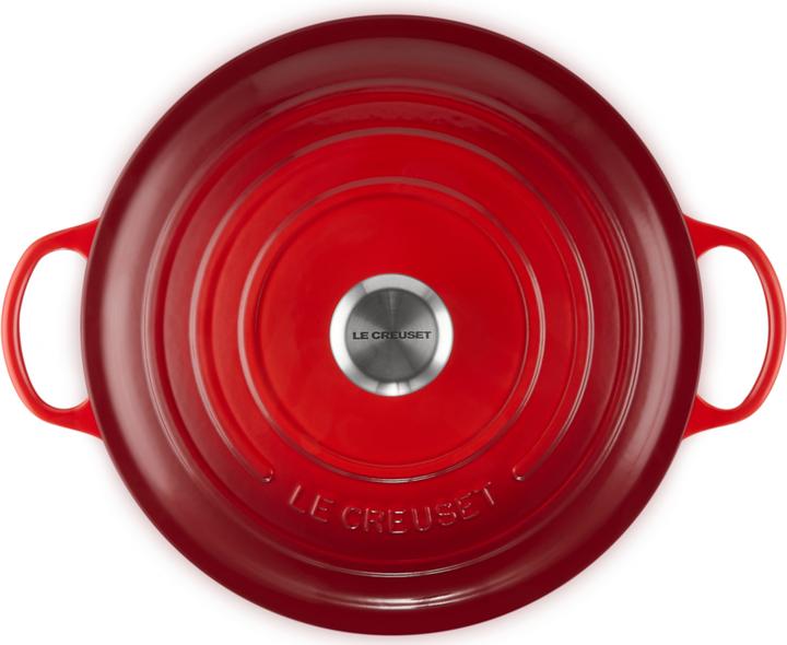 Produktbild Le Creuset La Marmite Signature 28 cm Kirschrot (28 cm, Bräter + Schmortopf, Gusseisen, Emaille)
