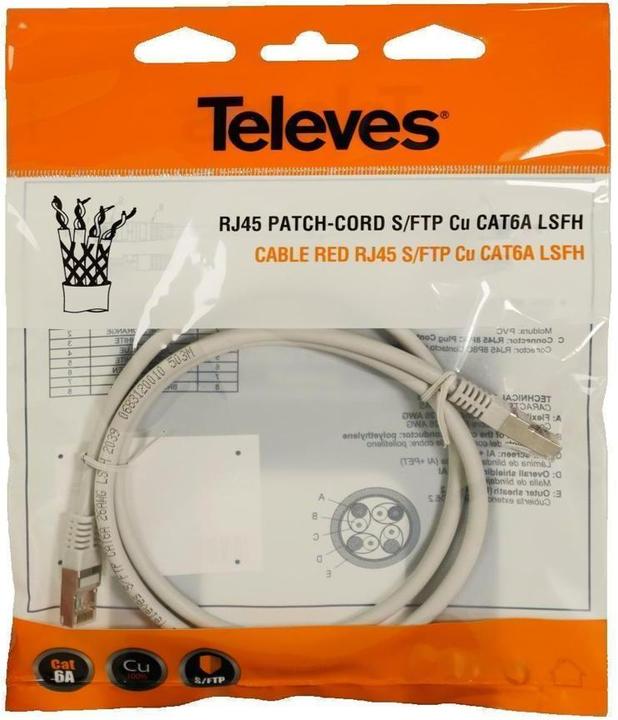 Produktbild Televes Patchkabel (S/FTP, CAT6a, 3 m)