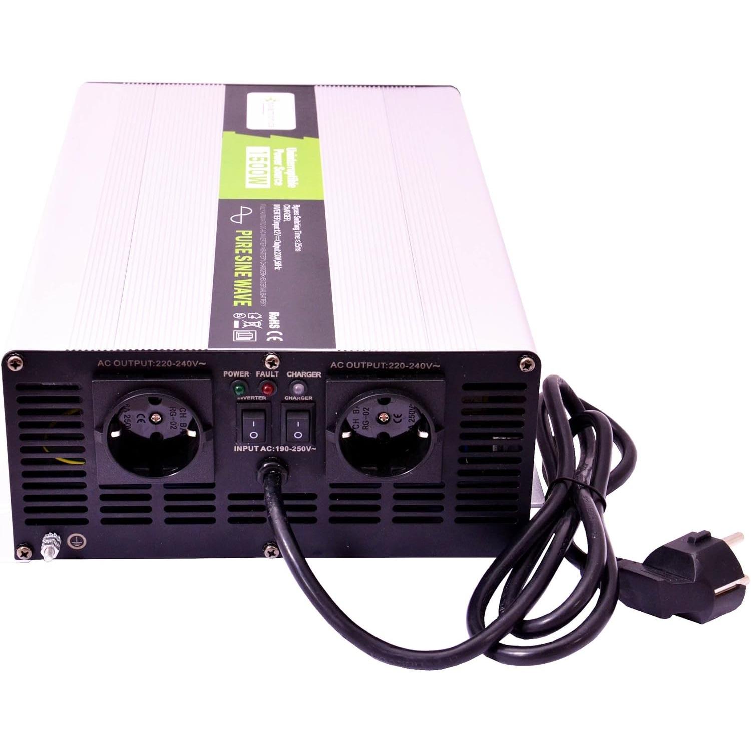 Solartronics, Convertitore di tensione, voltage converter USV 12V NPS 1500/3000 Watt pure sine wave UPS inverter