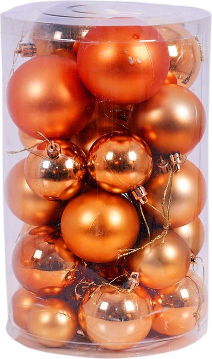 Produktbild Mojawo 30tlg. Christbaumkugeln / Weihnachtskugeln orange Ø 4/5/6/7cm (30x)