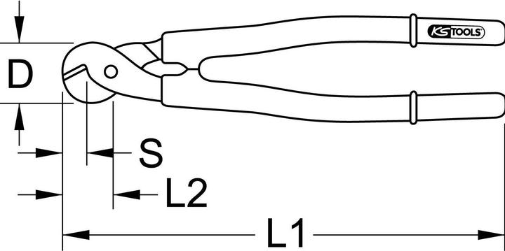 Productafbeelding KS Tools Kabelschaar met beschermende isolatie, 520mm (520 mm)