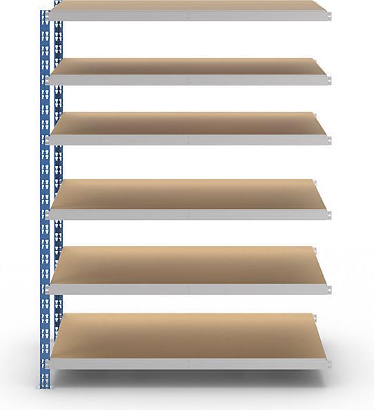 Actual product image eurokraft basic Wide span boltless shelf unit with chipboard shelves, depth 800 mm, extension