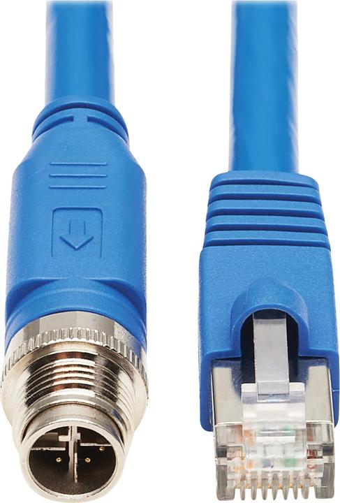 Image du produit Eaton M12 X-Code Cat6a 10G F/UTP CMR-LP Shielded Ethernet Cable M12m/RJ45m IP68 PoE Blue 1 (F/UTP, CAT6a, 1 m)
