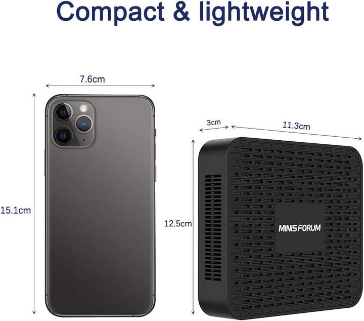 Immagine prodotto Minisforum GK41 Mini-PC (Celeron J4125, 8GB Ram, 128GB SSD) (Intel Celeron J4125, 8 GB, 128 GB, Grafica Intel UHD, UHD Graphics 600)