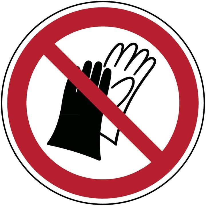 Immagine prodotto Brady Cartello di sicurezza ISO - Non indossare guanti protettivi
