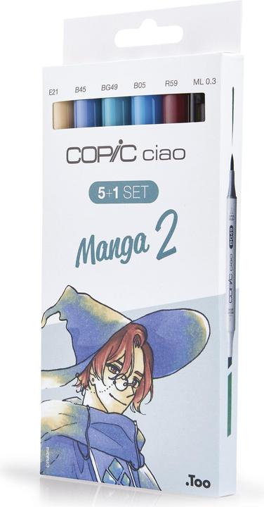 Actual product image Copic Ciao Manga 2 (Multicolor, 3 mm, 6 x)