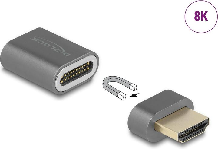 Produktbild Delock HDMI Adapter Stecker zu Buchse 8K 60 Hz magnetisch (HDMI, 3.20 cm)