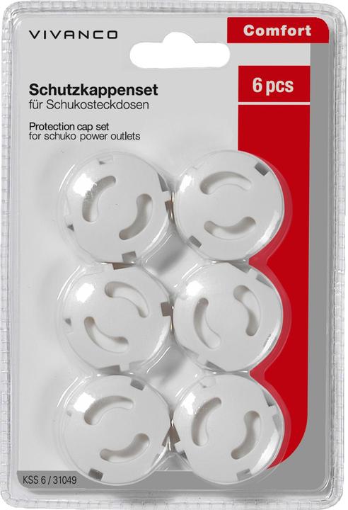 Produktbild Vivanco Kinderschutzkappenset f??r Schuko, 6er Set