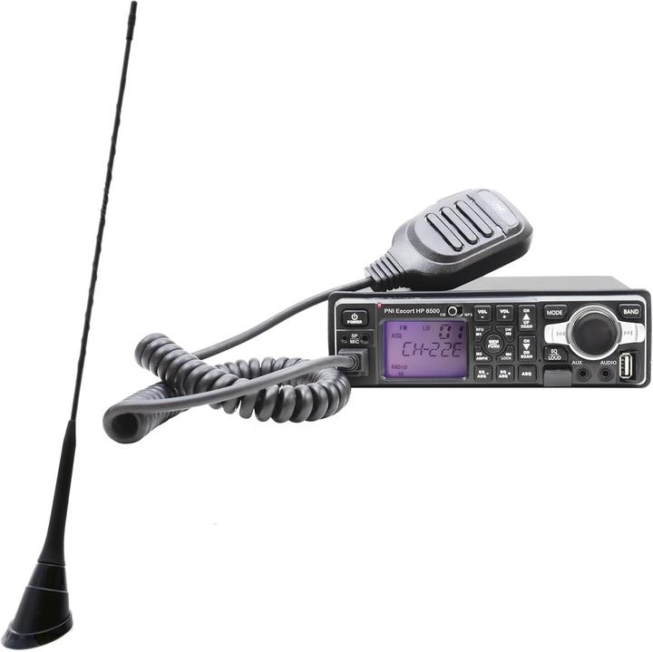 Productafbeelding PNI Pakket CB-radio en MP3-speler Escort HP 8500 ASQ en CB-antenne Duplex 2000 CB-FM