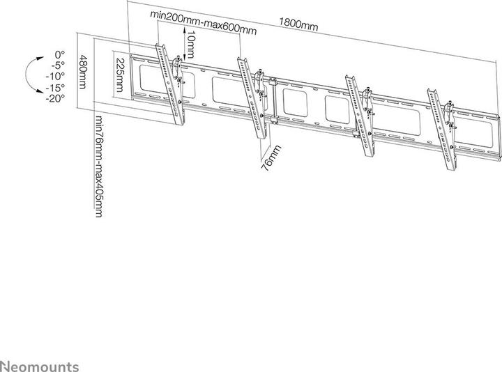 Actual product image Neomounts NS-WMB200BLACK (Wall, 52", 50 kg)