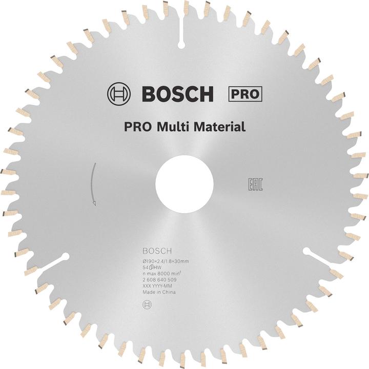 Actual product image Bosch Professional Zubehör PRO Multi Material circular saw blade, 190 x 2.4 x 30 mm
