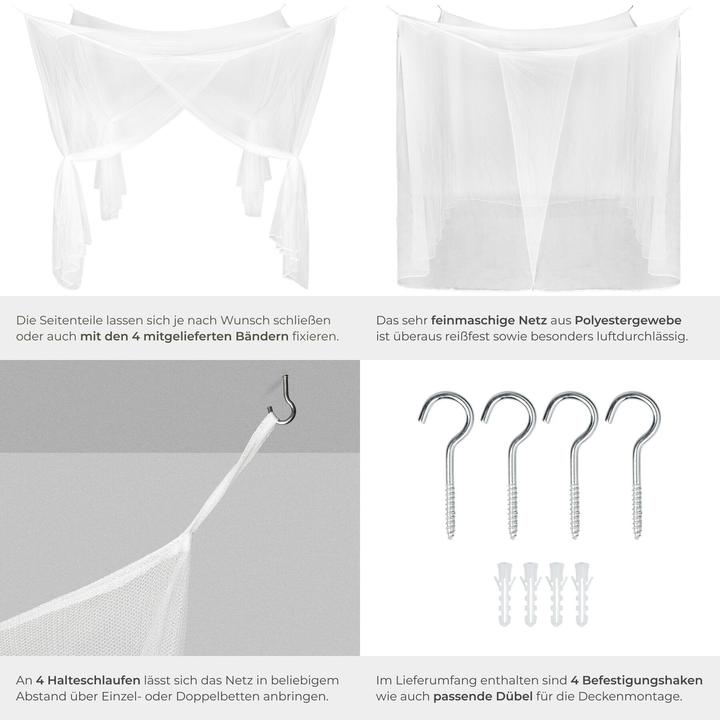 Image du produit tectake Moustiquaire pour Lit (200 x 210 cm)