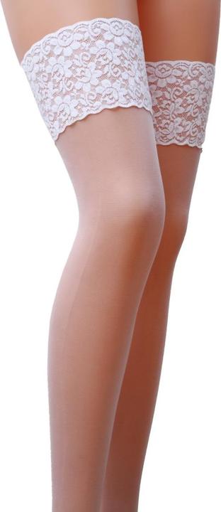 Actual product image Passion hold-up stockings ST003 white - 5 (5)