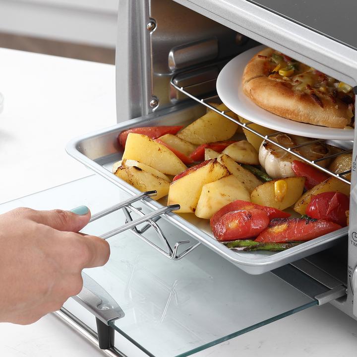 Actual product image Homcom Minibackofen Metall, Gehärtetes Glas Silber