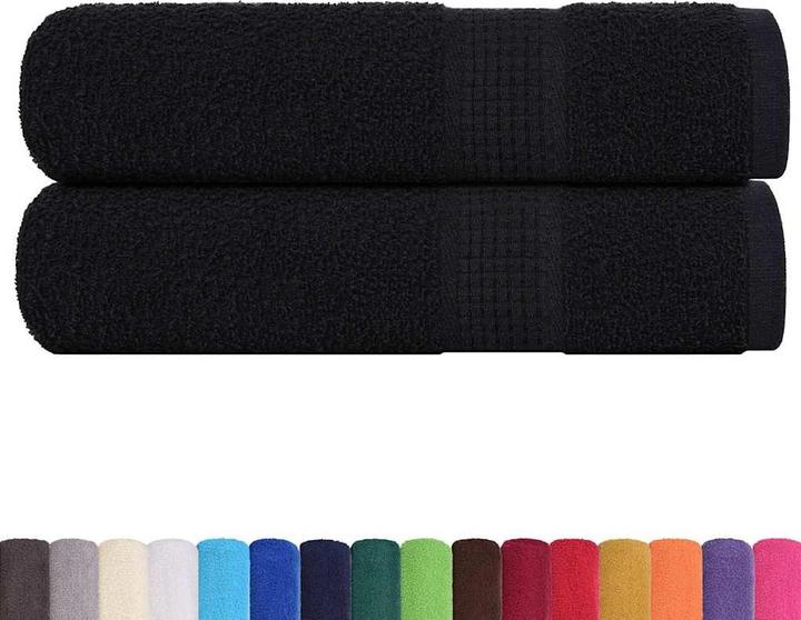 Immagine prodotto vidaXL Asciugamano da bagno 2 pezzi nero 100x150 cm 360 g/m² 100% cotone asciugamano da doccia (100 x 150 cm)