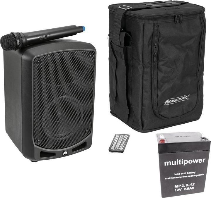 Produktbild Omnitronic Set WAMS-65BT + Akku + Tragetasche (Aktiv)