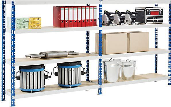 Actual product image eurokraft basic Wide span boltless shelf unit with chipboard shelves, depth 700 mm, extension