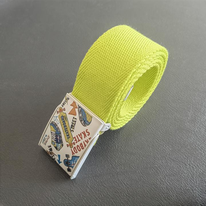 Actual product image Only-Bags.Store 1 PC Jugendgürtel, verdicktes buntes Segeltuch, kreativer Strassengürtel, austauschbare Schnalle