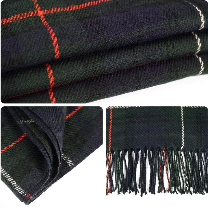 Immagine prodotto Only-Bags.Store Sciarpa triangolare a quadri, sciarpa pashmina, sciarpa morbida con nappe, sciarpa a portafoglio