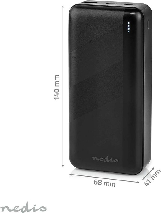 Produktbild Nedis powerbank | 32000 mAh | 2.4 / 3.0 / 3.25 A | Anzahl der Ausgänge: 2 | Ausgangsanschluss: 1x US (32000 mAh, 65 W, 111 Wh)