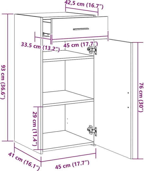 Image du produit vidaXL Sideboard (45 x 42.50 x 93 cm)