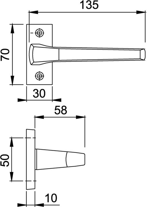 Actual product image Hoppe Door handle half-sets 117GF Frankfurt (Door plate set)