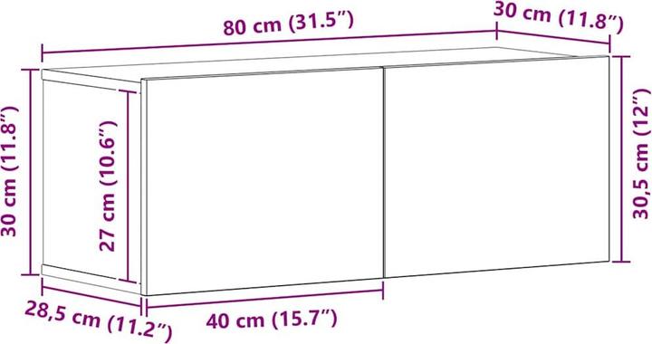 Image du produit vidaXL Armoire murale (80 x 30 x 30 cm)