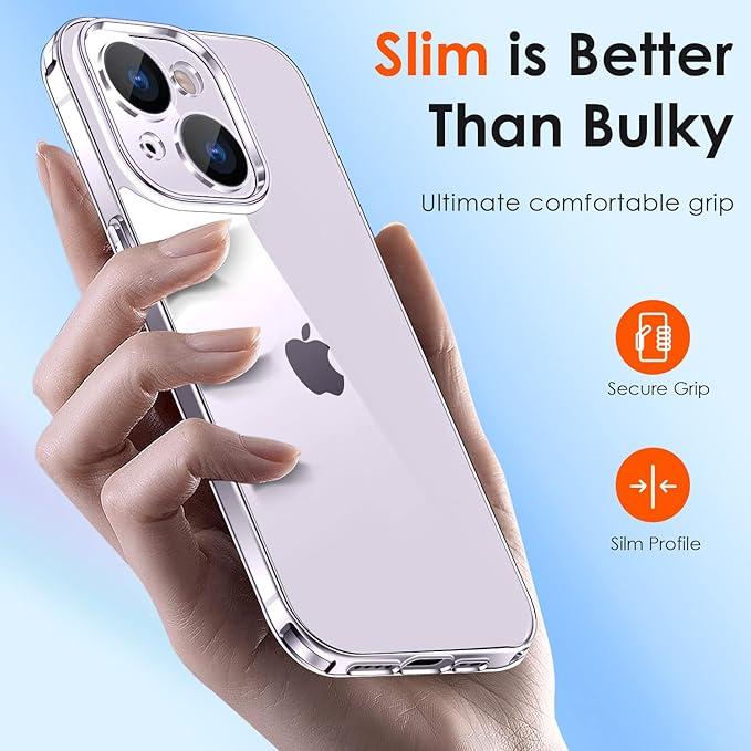 Immagine prodotto Ivoler Set di custodie 3 in 1 per iPhone 14 da 6,1 pollici - 1 custodia per cellulare con 2 pezzi di (Apple iPhone 14)