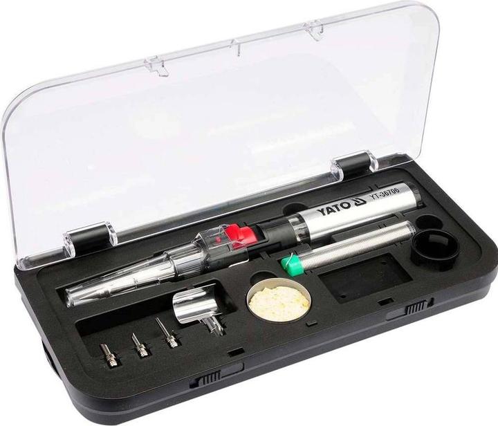 Actual product image Yato Professional 3in1 Gas Soldering Iron SET in Case YT-36706