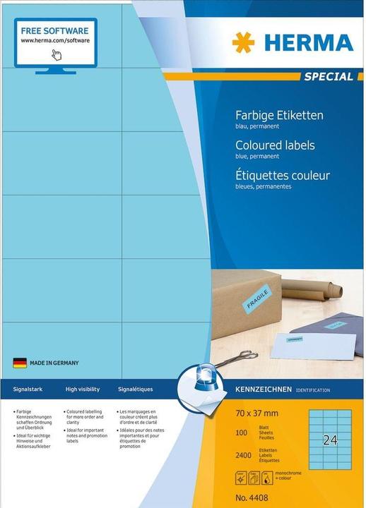 Produktbild HERMA Farbige Etiketten A4
