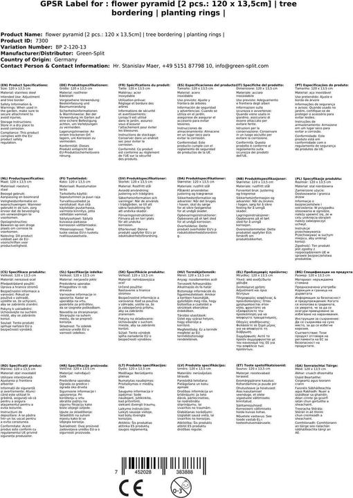 Produktbild Green Split Blumenpyramide (2 Stk: 120 x 13,5cm) (13.50 cm)