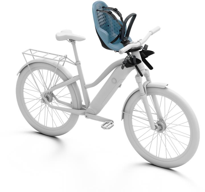 Actual product image Thule Yepp 2 Mini- Front Mount- Aegean Blue (Head tube, Steering post)