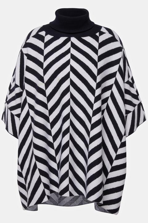 Produktbild Ulla Popken Strick-Cape, Jacquard, Rollkragen, Poncho (42, 44, 46, 48)