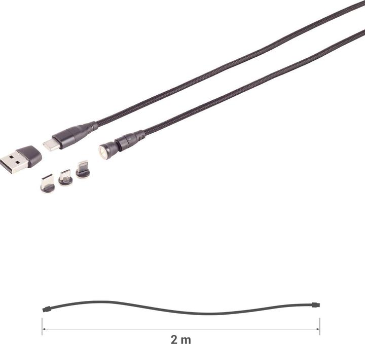 Image du produit Shiverpeaks Câble magnétique 6en1 (2 m, USB 2.0, 60 W)