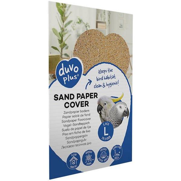 Duvo+ Sandpapier fÃ¼r Vogel L, 5 St., 28x43cm (Sand), Einstreu