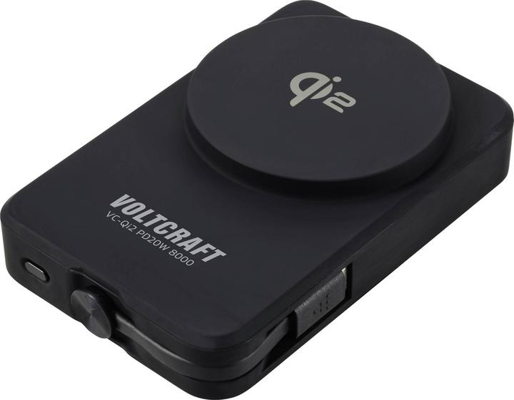 Produktbild Voltcraft VC-Qi2 PD20W 8000 Powerbank 8000 mAh Fast Charge LiPo Schwarz Statusa (8000 mAh, 20 W, 29.60 Wh)