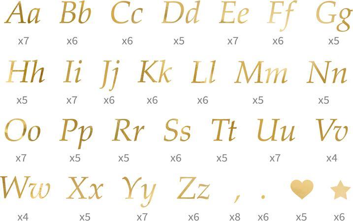 Partydeco Adesivi per lettere dorati (171 pz.)