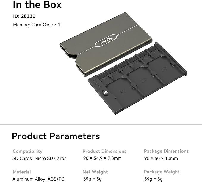 Actual product image SmallRig Memory card case (Memory card cover)