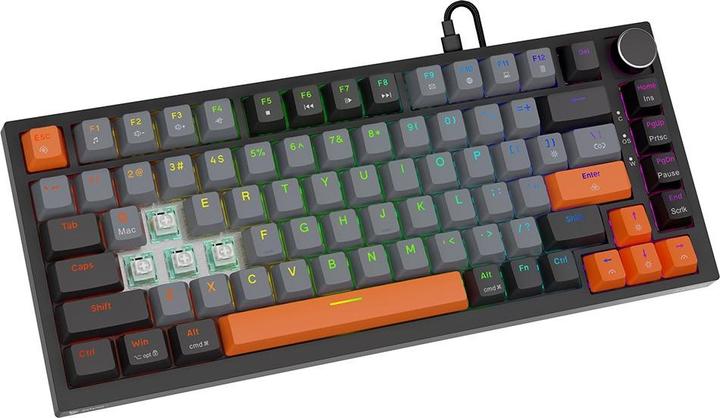 Actual product image Savio ASTRAL BLACK JADE 3 COLOURS Tastatur Gaming USB QWERTY US International Schwarz (Eng. Int., Cable)