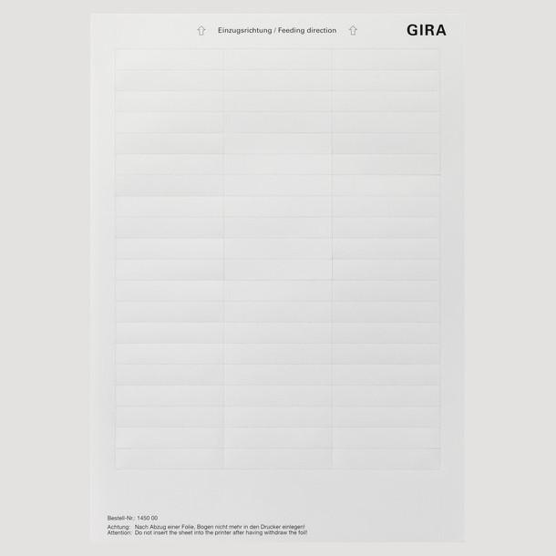 Actual product image Gira Labelling sheets 60.7 x 11.8 mm 145000
