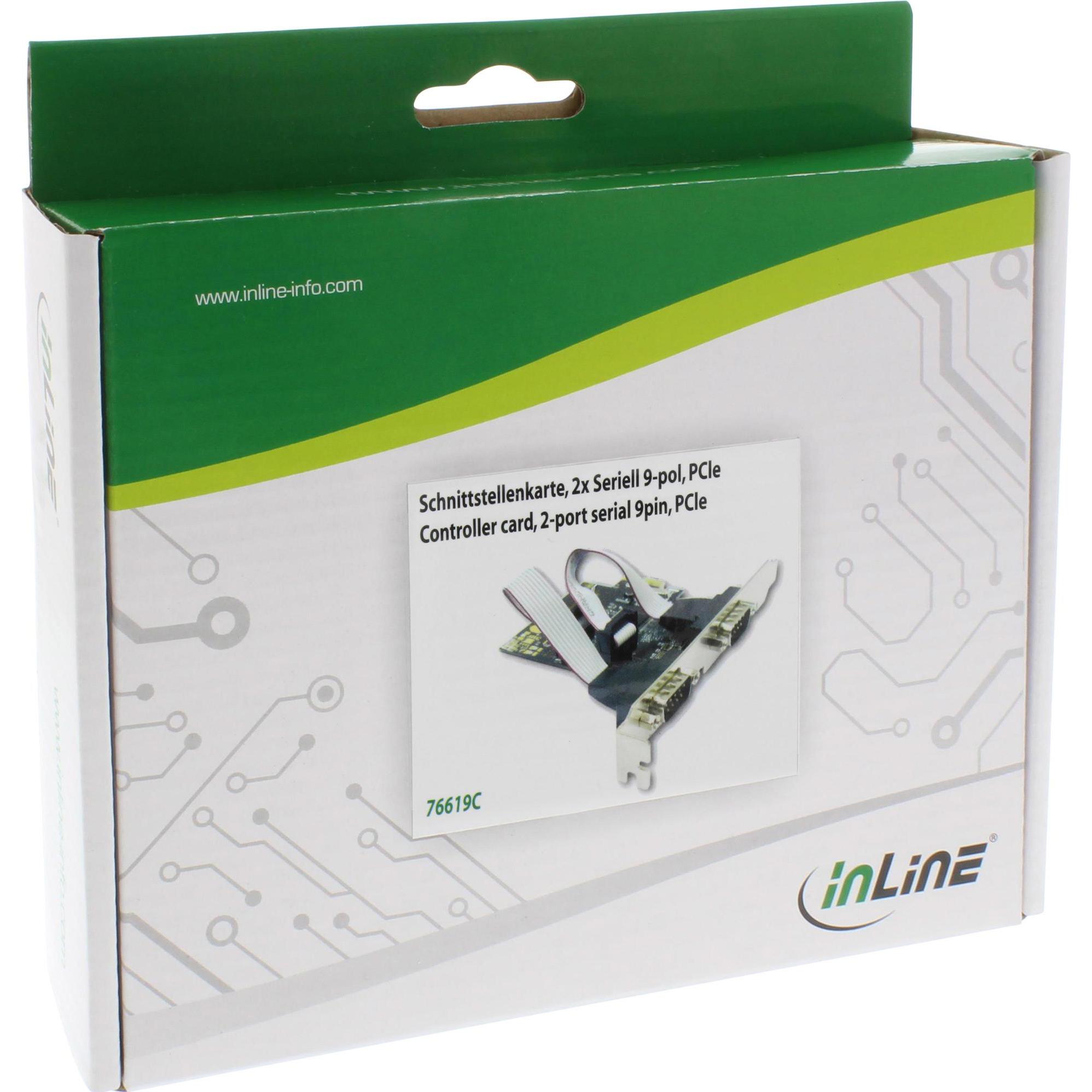 Thumbnail - InLine Schnittstellenkarte 2x Seriell 9-pol PCIe PCI-Express, Kontrollerkarte