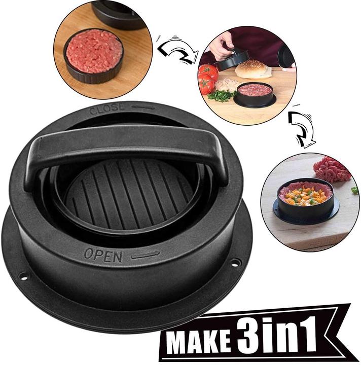 Actual product image PhoneLook Set 3 en 1 pour le moulage des hamburgers 2 tailles de moules plus 1 presseur pour des galettes parf