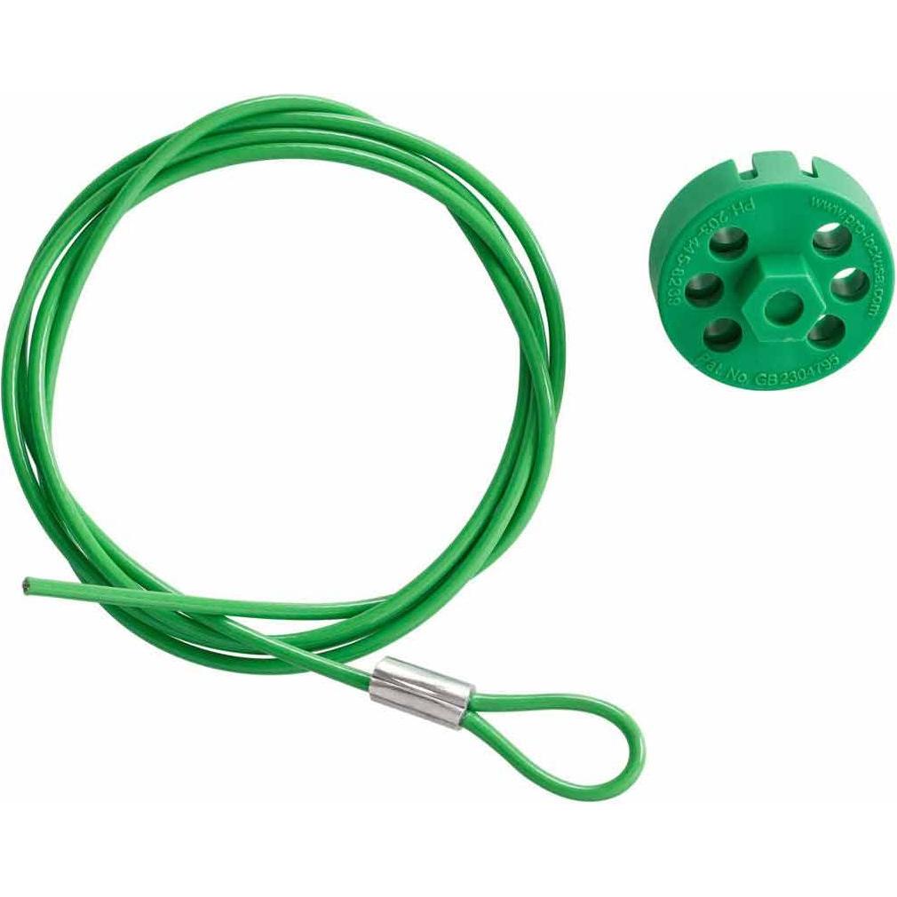 Brady, Accessori per macchine, Pro-Lock + Cable - 1.5 m - Green