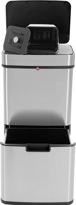 Produktbild Hailo Öko Vario XL, Design-Sensor-Mülltrenner, 25 + 25 + 4 ltr, Edelstahl Anti-Fingerprint (50 l)
