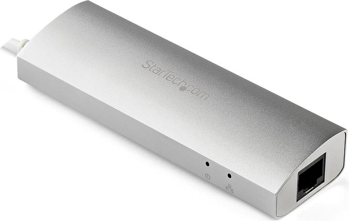 Actual product image StarTech 3 Port Mobile USB 3.0 Hub plus Gigabit Ethernet - Aluminium USB Hub with Gigabit Ethernet Adapter (USB-A, 4 ports)